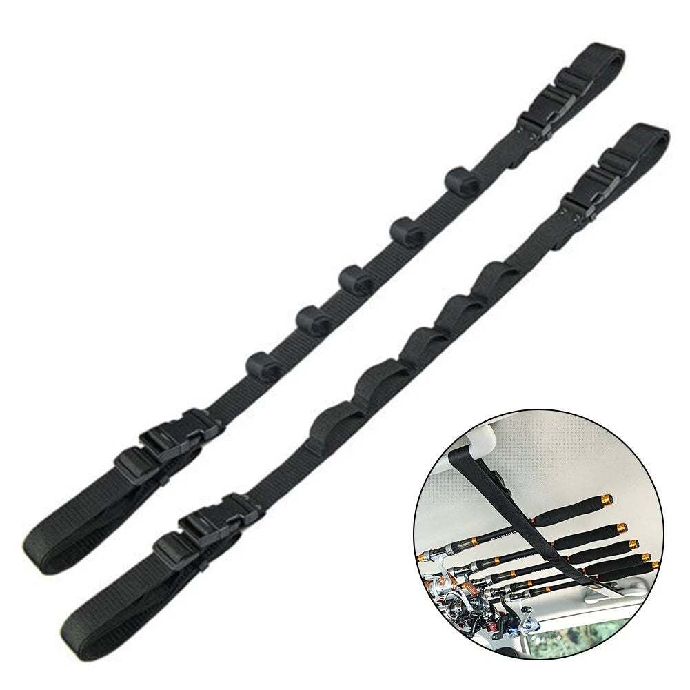 Roof Fishing Rod Rack Pole Holder Strap / 2 Pack for Car