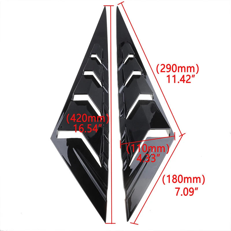 Black Side Vent Window Scoop Louver Cover Trim for Hyundai Elantra (2021-2022)