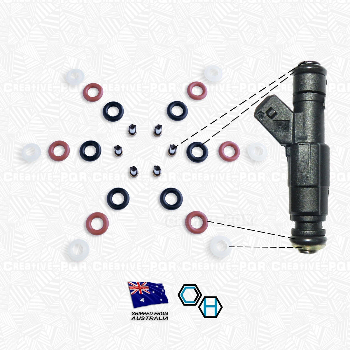 Injector Service Kit for Ford Fairlane Falcon LTD AU BA BF 4.0L 6Cyl (2002-2008)