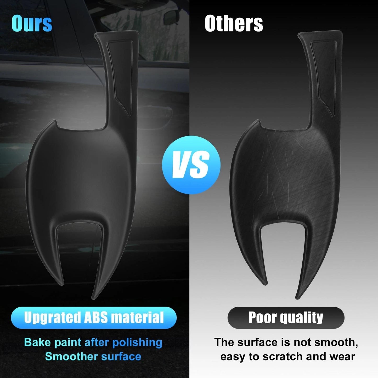 Car Door Handle Cup Guard Cover Matte Black for Isuzu D-Max (2020-2021)