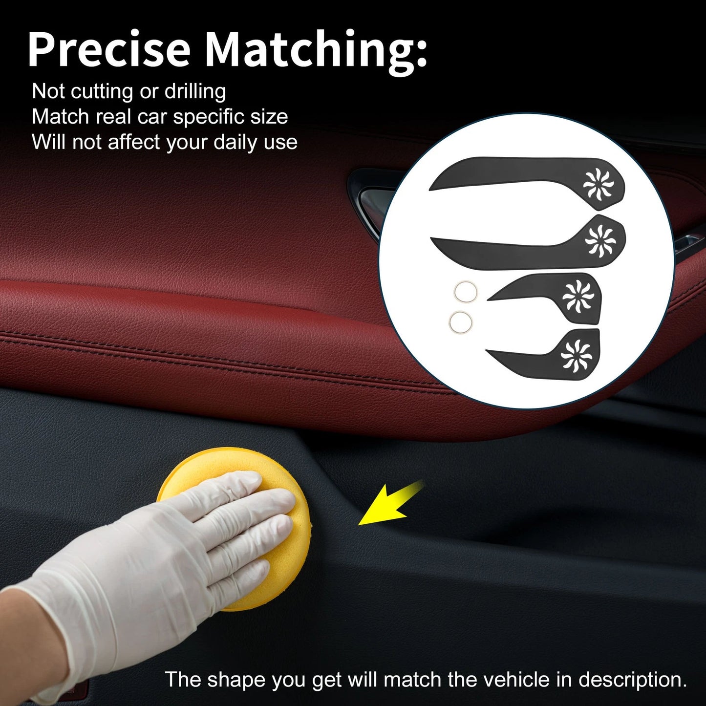Car Door Anti Kick Pad Protector for Subaru XV / Crosstrek (2000-2020) Black 1 Set