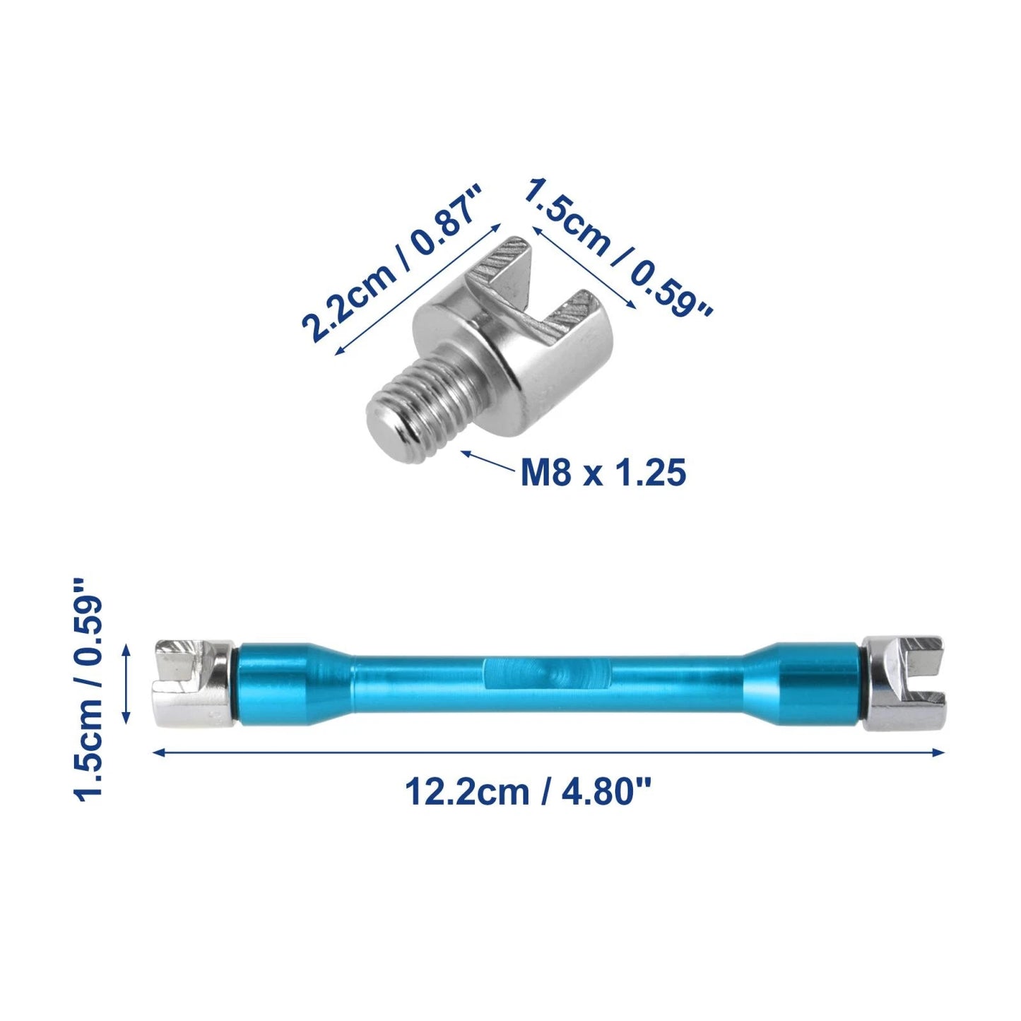 5.0-6.8 Wheel Spoke Wrench CNC Spanner Repair Tool Blue for Universal Motorcycle