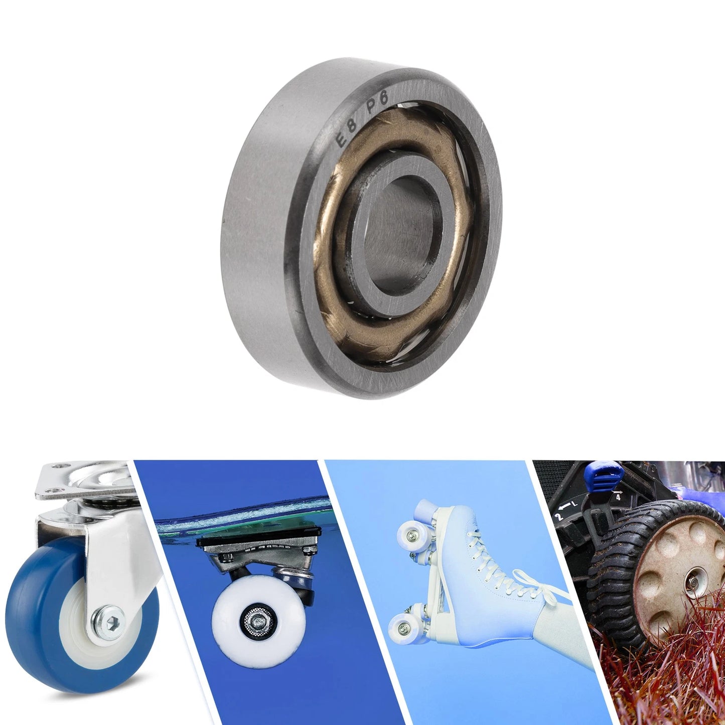 E8 8x24x7mm Deep Groove Ball Bearings for Scooter Skateboard Wheel