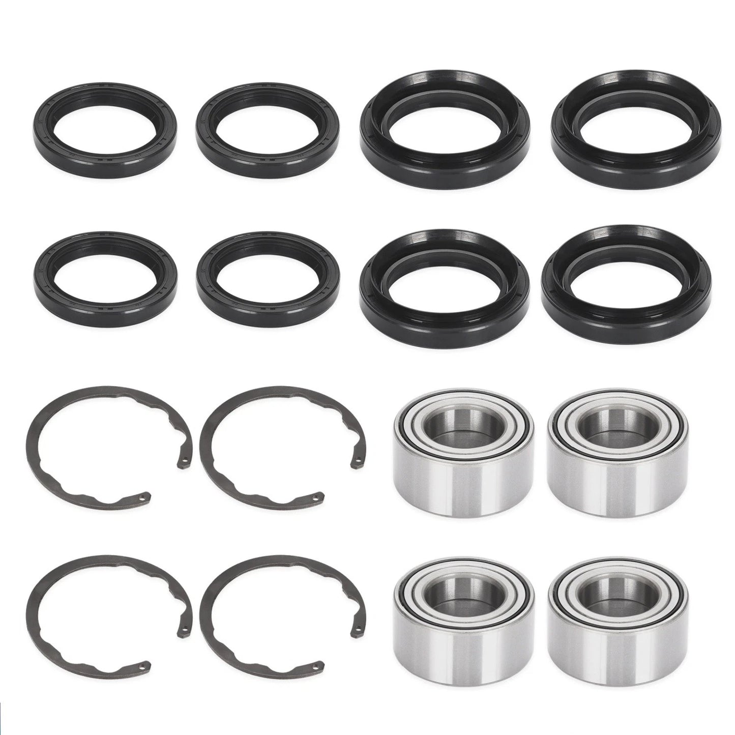 4x Front/Rear Bearing w/Circlip for Kawasaki Bayou 300 400 Prairie 300 400 (1990–2006)