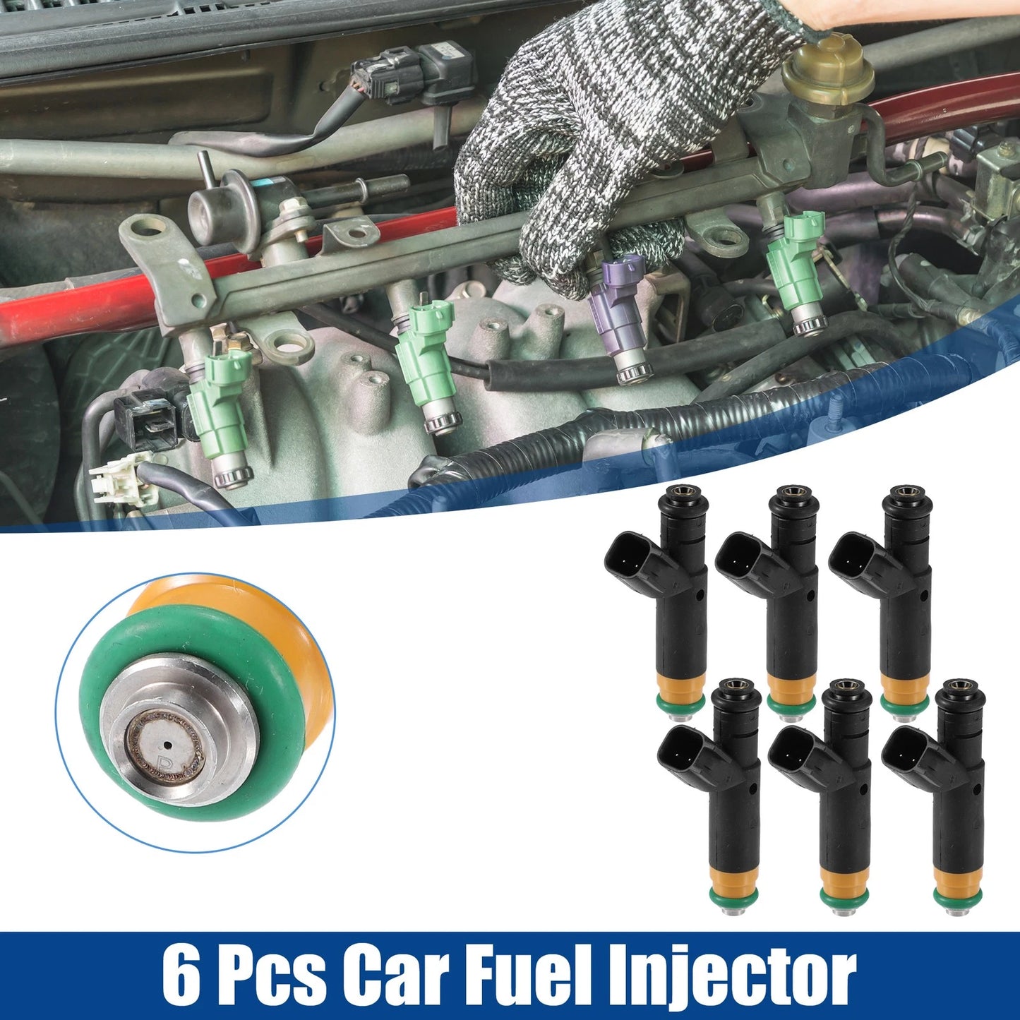 6 Pcs Fuel Injector Nozzle for Ford F-150 XL XLT 4.2L V6 (2002-2003)