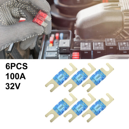 6 x 100A AFS Mini ANL Fuses for Car Truck Motorcycle Boat Audio