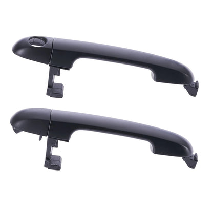 Set of 2 Front Left & Right Door Handles Outer Black for Hyundai i30 (07-12)