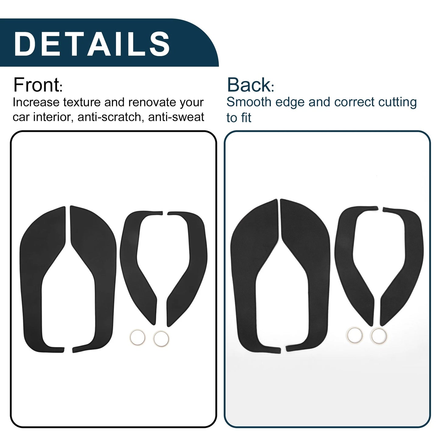 Car Door Anti Kick Pad Sticker Protector for Ford Mustang (2022) - Black