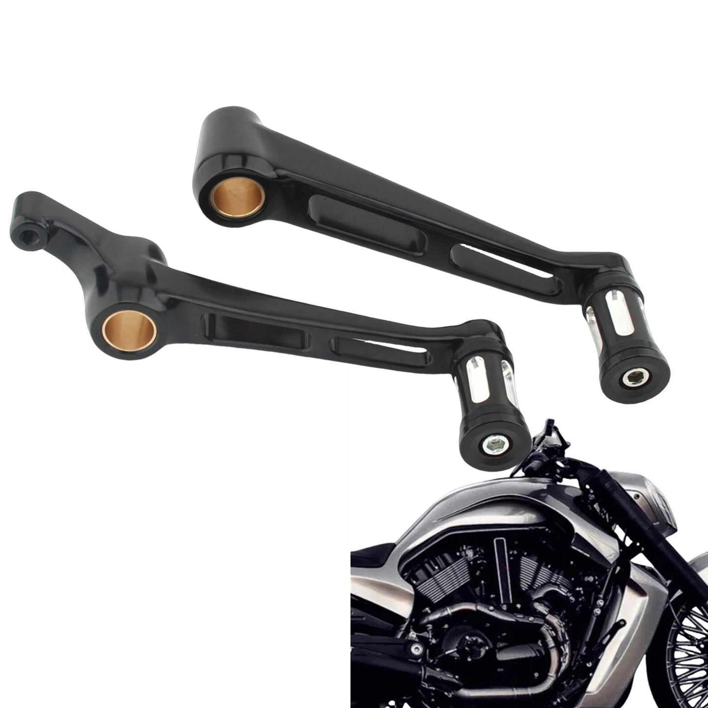 Brake & Shifter Levers for Harley V-Rod Muscle (2002-2017) Black 2 x