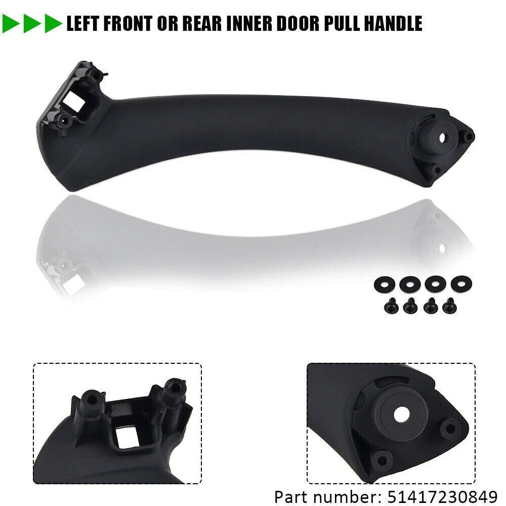 6 x Black Inner Door Panel Handle Pull Trim Covers for BMW E90 3 Series (2007-2013)