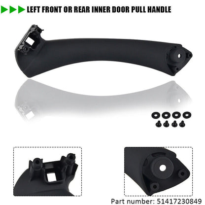 6 x Black Inner Door Panel Handle Pull Trim Covers for BMW E90 3 Series (2007-2013)
