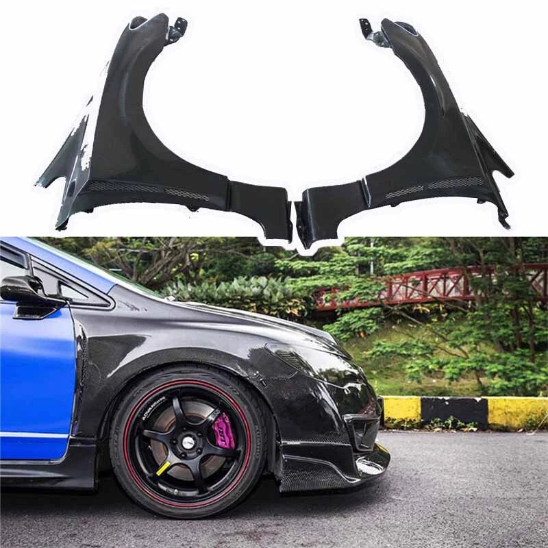 For Honda Civic FD2 2006-2011 Front Vented Fender REAL Carbon Fiber