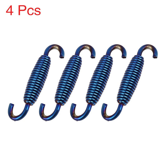 4pcs 59mm Blue Exhaust Pipe Stainless Steel Swivel Springs for Motorcycles