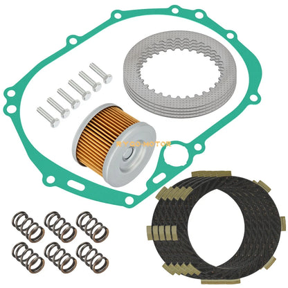 3x Clutch Gasket&Friction Plates&Oil Filter for Kawasaki KLX110(2002–2024)