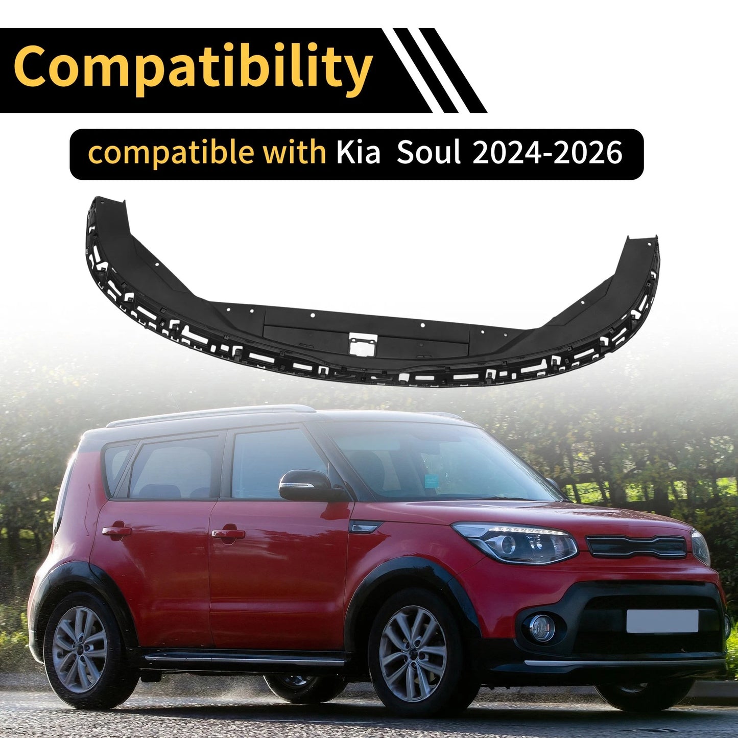 Radiator Support Cover for Kia Soul (2024-2026) ABS Black