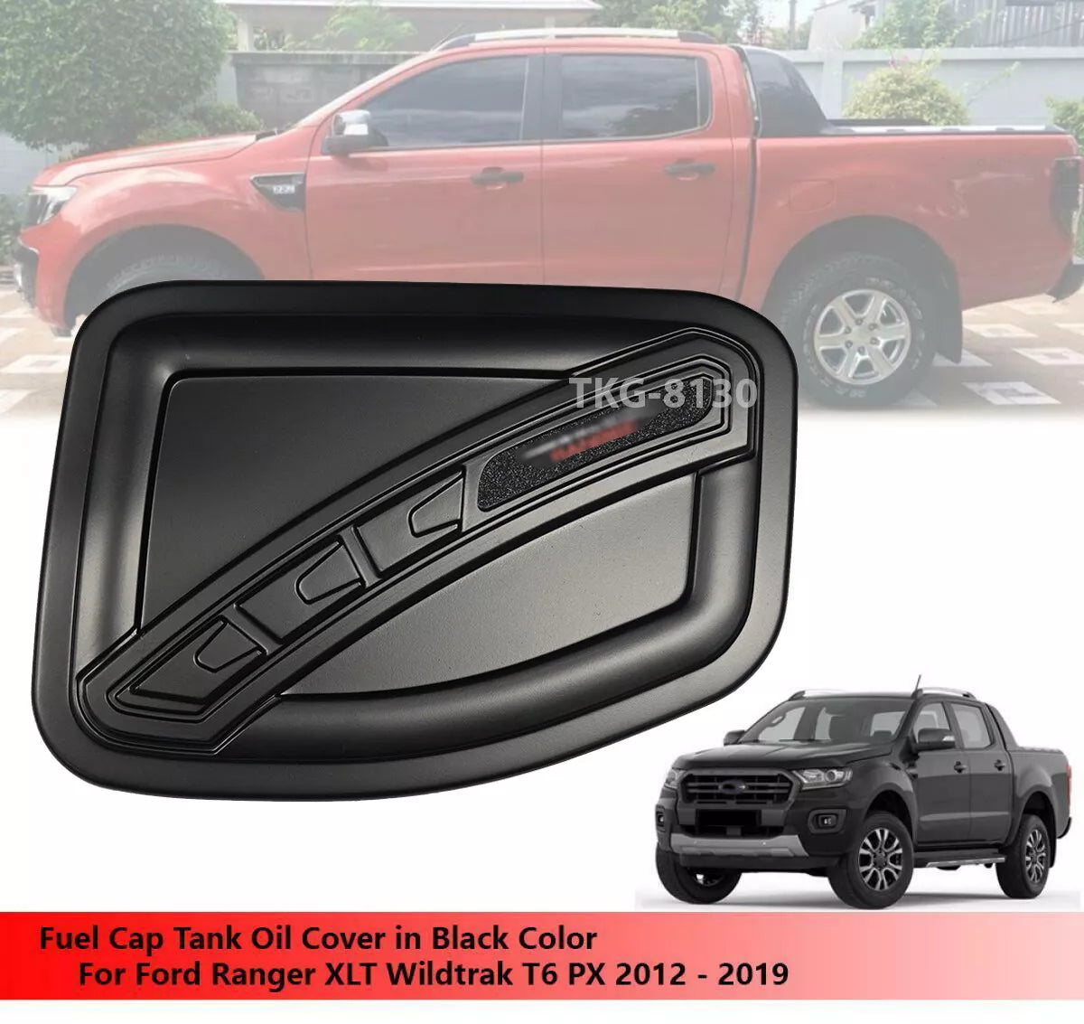 Fuel Cap Cover Black for Ford Ranger Px(2012-2019)
