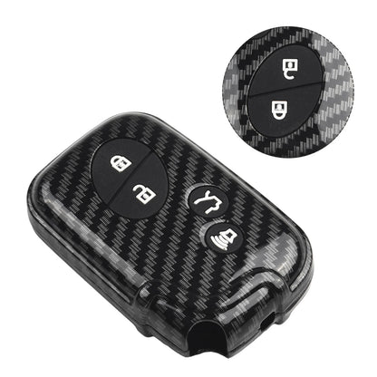 Key Cover 1 x ABS & Rubber Carbon Fiber Look for Car
