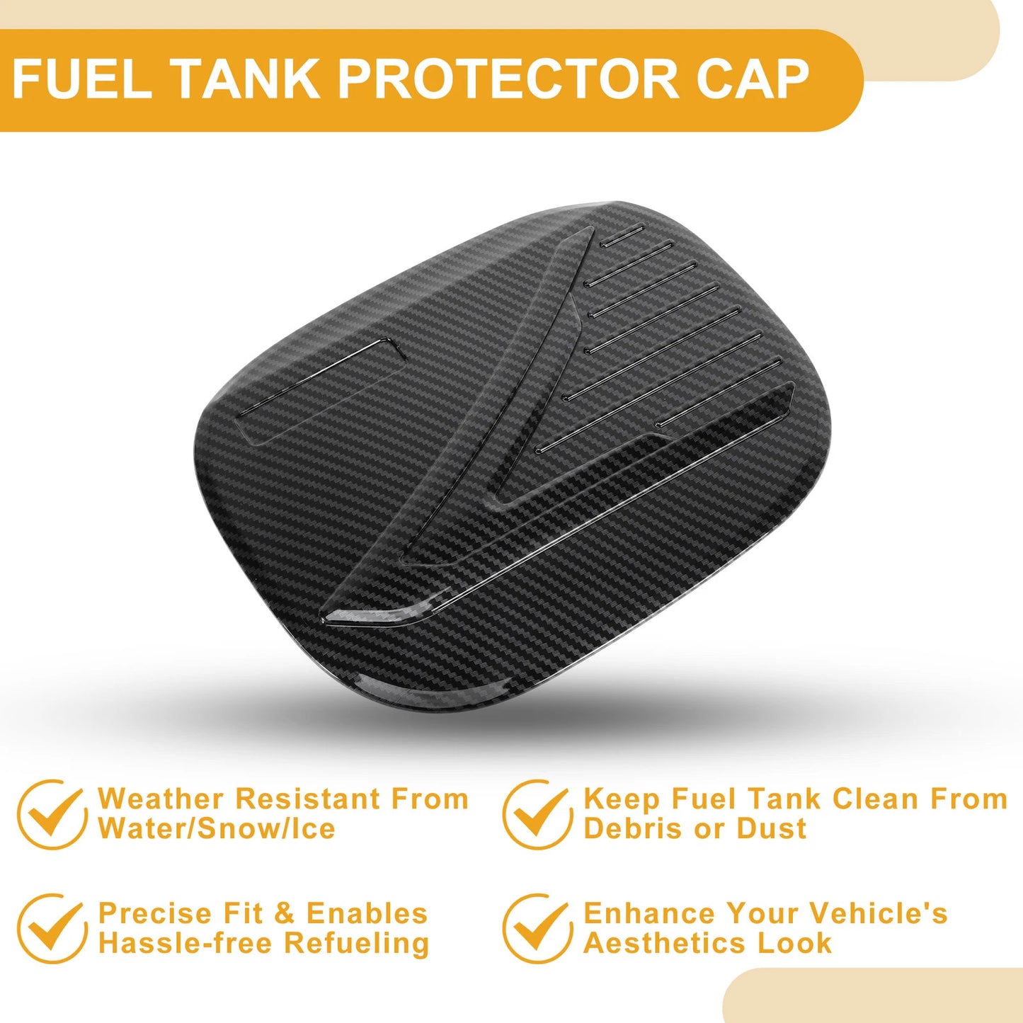 Fuel Tank Door Cap for Chevy Trax Gas Tank Flap Carbon Fiber Black (2023-2025)
