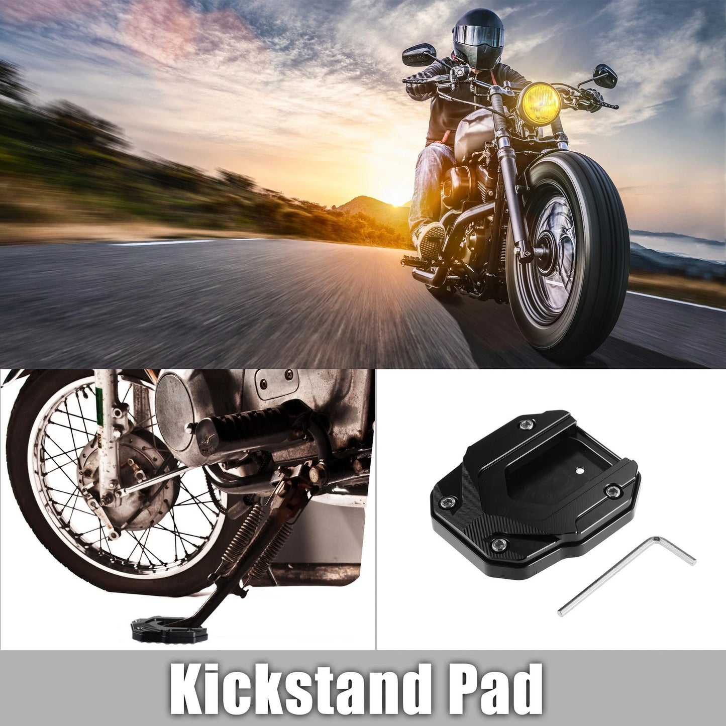 Aluminum Alloy Motorcycle Kickstand Plate Pad / 1 Set / for BMW