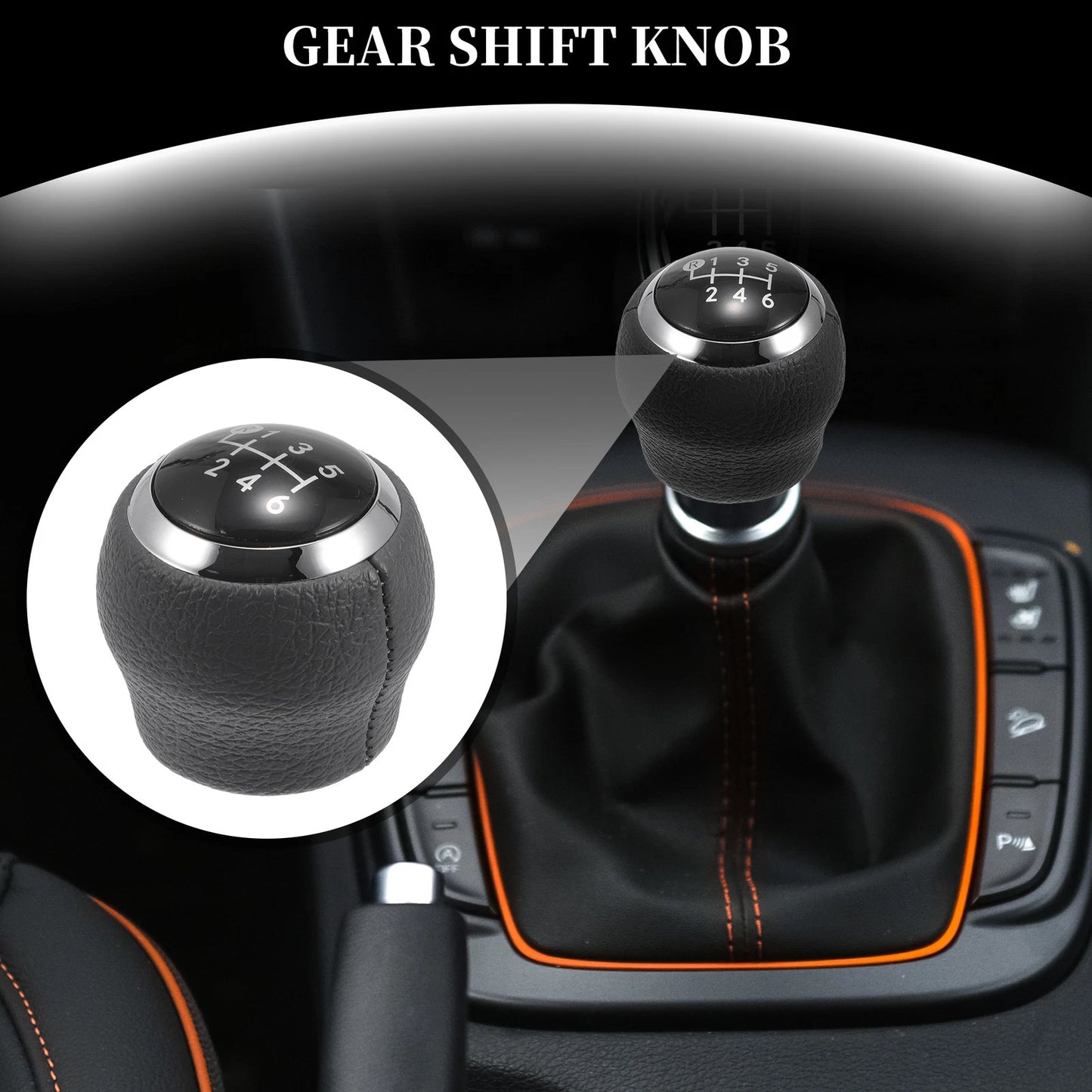 6 Speed Manual Gear Shift Knob for Toyota Corolla, Yaris, RAV4 Faux Leather