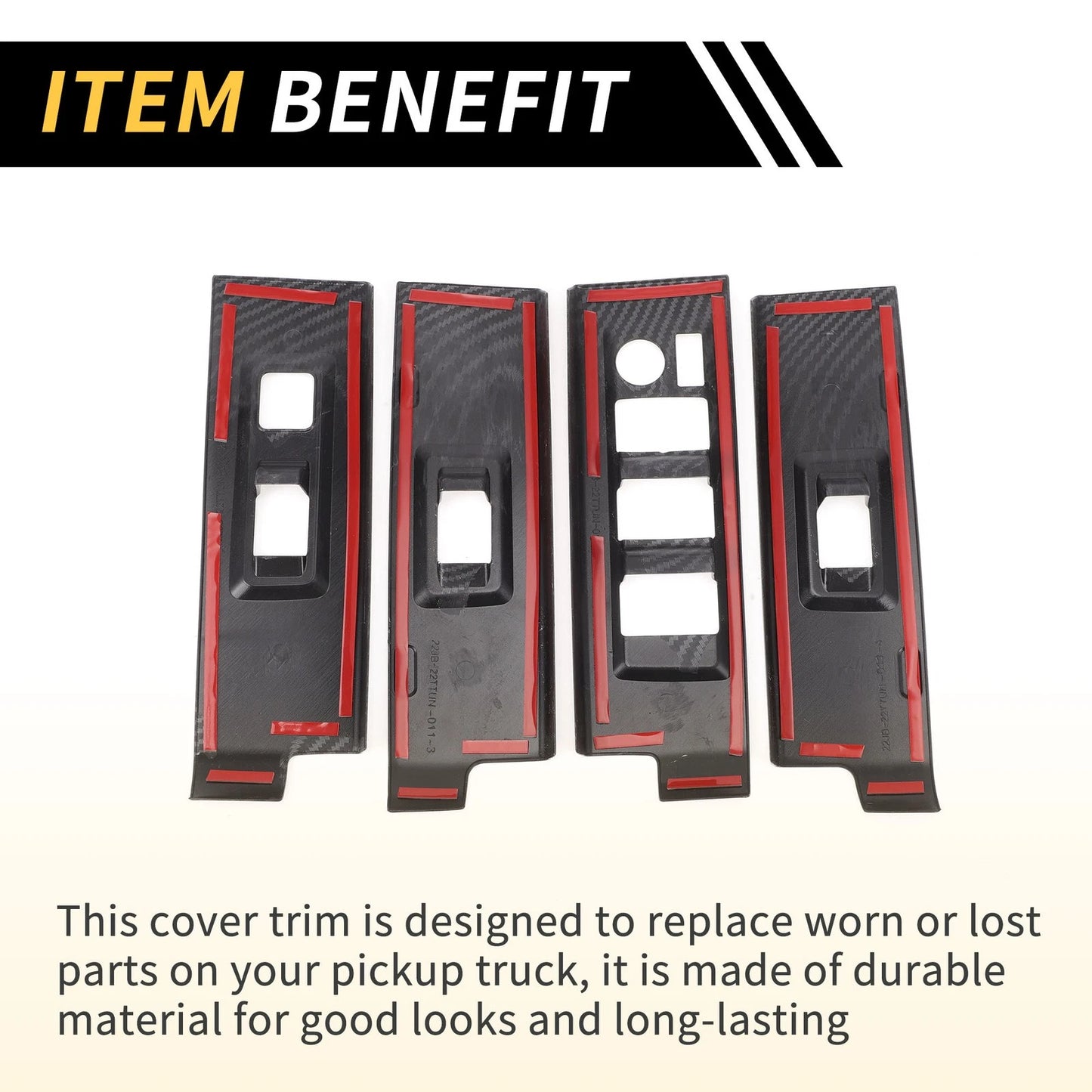 Carbon Fiber Door Window Switch Panel Cover Set for Toyota Tundra (2022-2024)