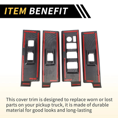 Carbon Fiber Door Window Switch Panel Cover Set for Toyota Tundra (2022-2024)