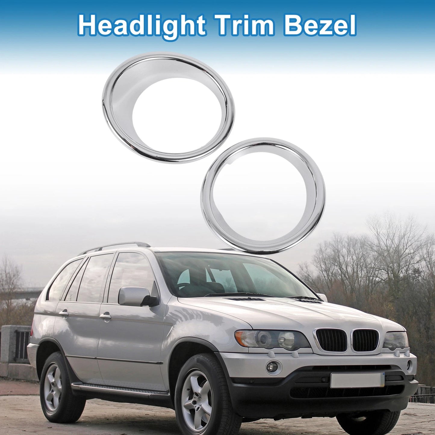 Car Front Left Right Headlight Trim Bezel for BMW X5 (2014-2018)