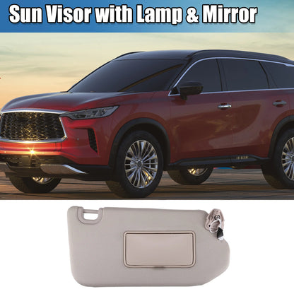 Beige Passenger Side Sun Visor with Light & Mirror for Nissan