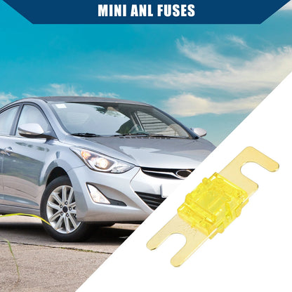 5 x 20A Mini ANL Fuses for Car Motorcycle - Gold Tone Yellow