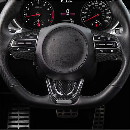 Carbon Fiber Steering Wheel Cover for Kia Stinger (2018-2023) 3 x pcs