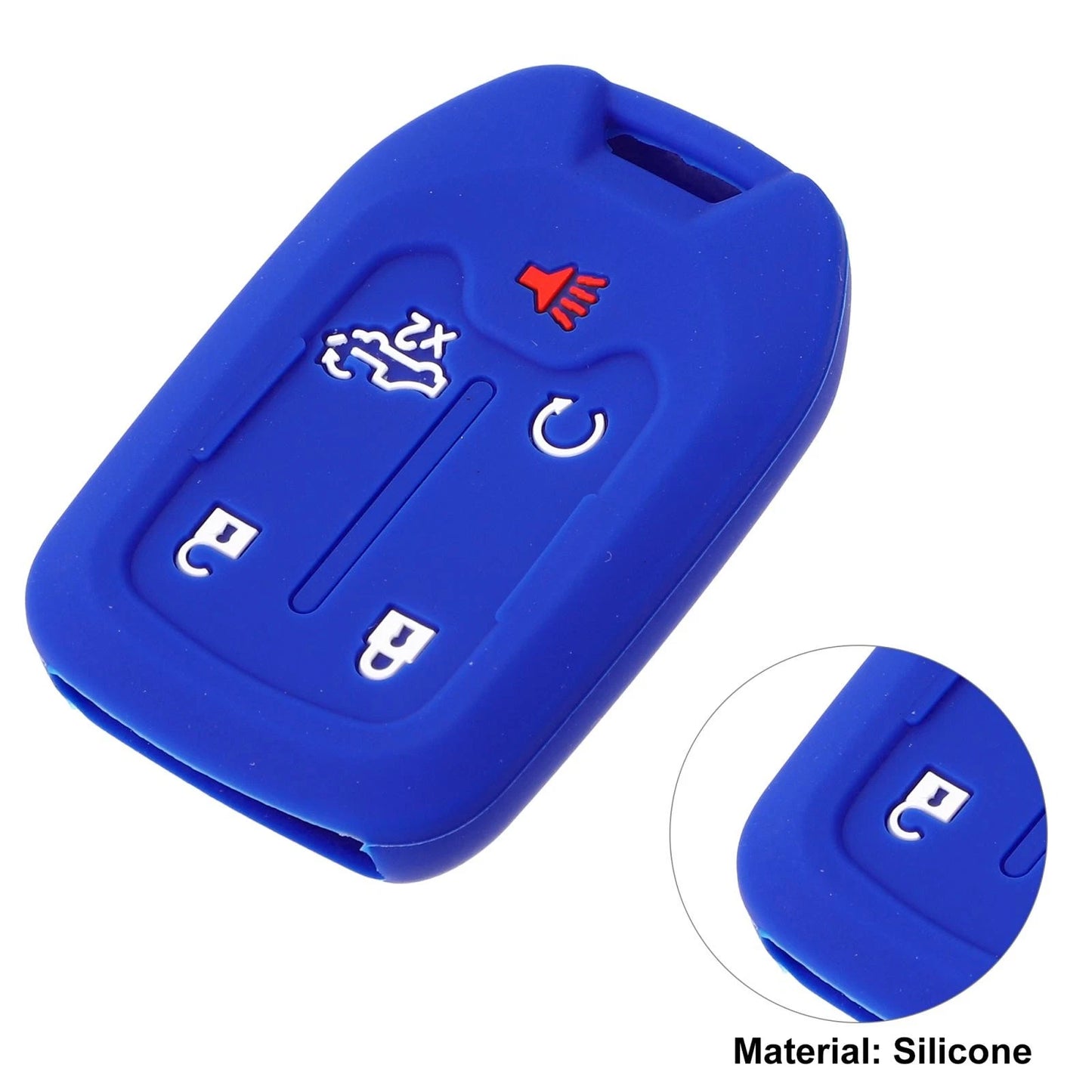 Silicone Key Fob Case Cover for Chevrolet Silverado (2019 - 2022) BlackBlue