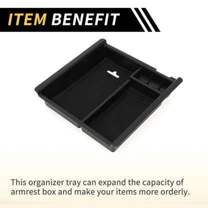Center Console Organizer Insert Tray for Toyota Tacoma (2016-2021) Black