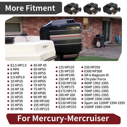 3× Ignition Coil for Mercury Mariner 25HP Outboard Boat