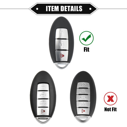 3 Button Keyless Key Fob Shell Cover Case for Nissan Altima Armada TPU Black