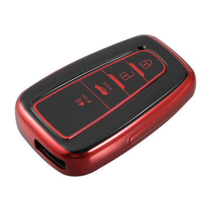 Red 4 Button Remote Key Fob Cover Case for Toyota RAV4 Camry Corolla (2018-2022)