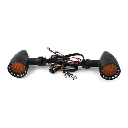 Black 10mm LED Turn Signal Lights Pair for Harley Honda