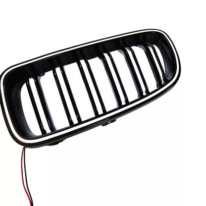 2 x Black Front Kidney Grilles with LED for BMW 3-Series F30 F31 (2012-2018)