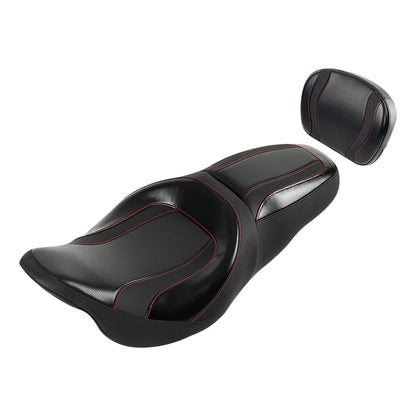 Driver Passenger Seat & Backrest Pad for Harley Road Street Glide (2009-2023)