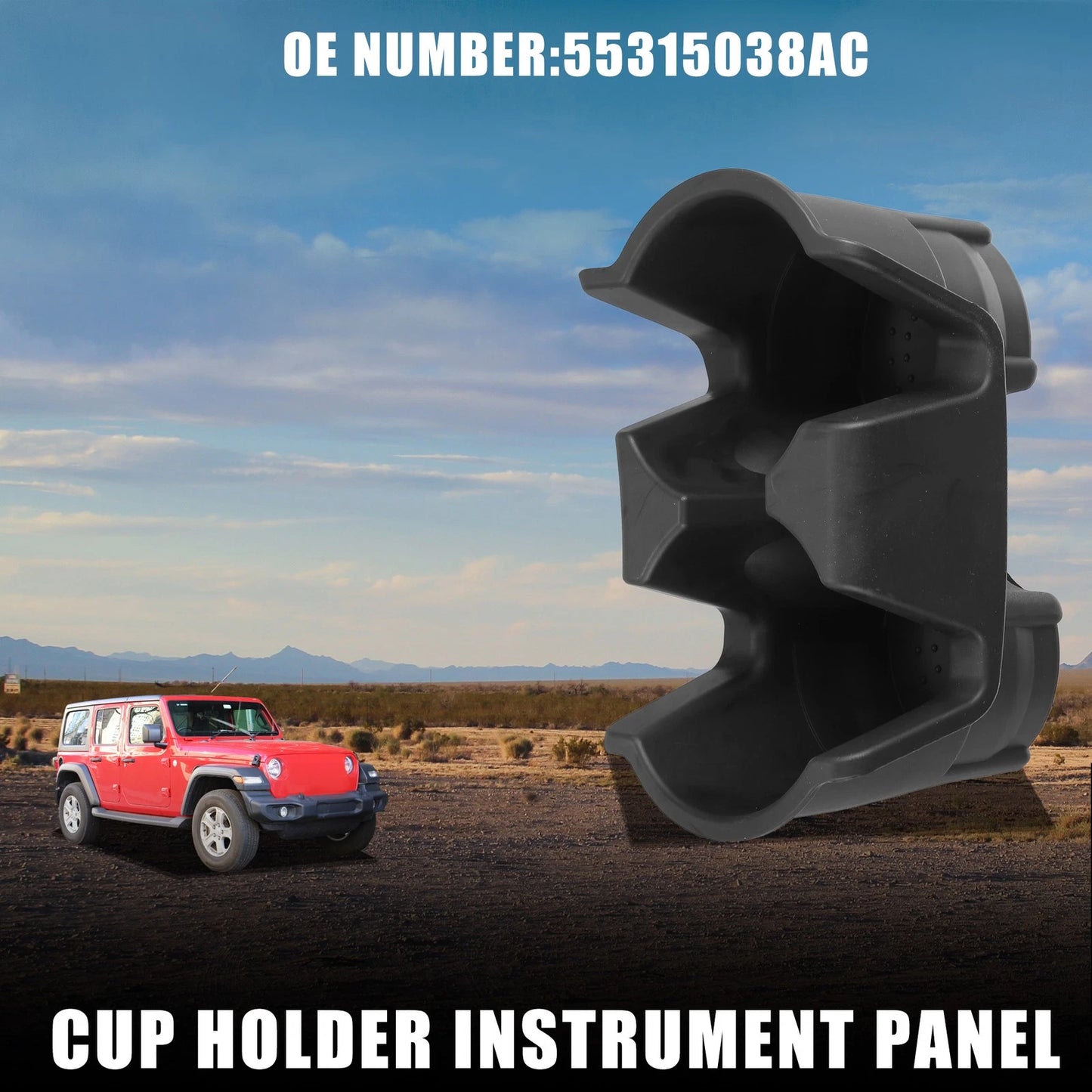 Cup Holder for Jeep Wrangler 2001-2006 - Practical Drink Holder Black