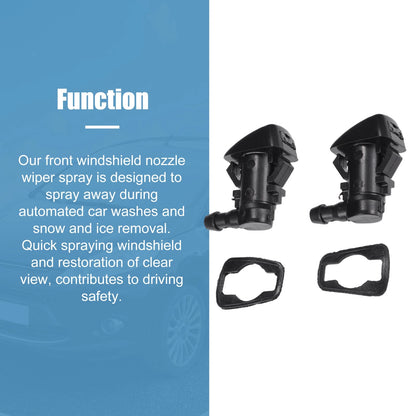 2 x Front Windscreen Washer Nozzles with Gaskets for Ford