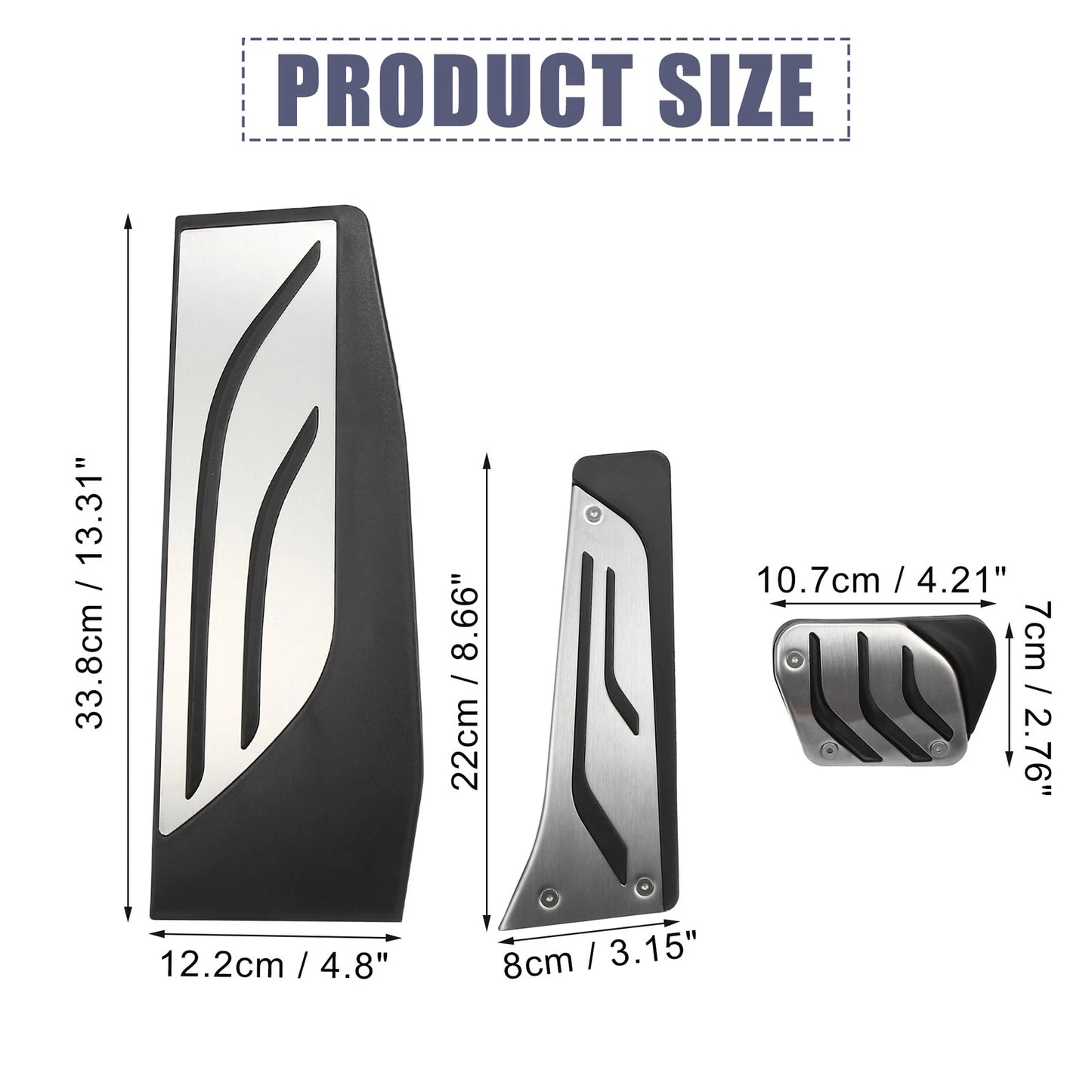 3 Pcs Accelerator & Brake Pedal Covers for BMW 1 2 3 4 Series (2012-2020)