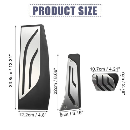 3 Pcs Accelerator & Brake Pedal Covers for BMW 1 2 3 4 Series (2012-2020)
