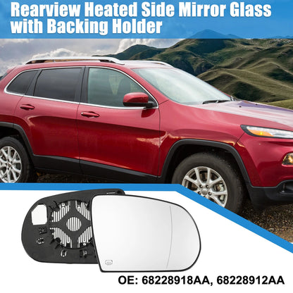 Heated Right Rearview Side Mirror Glass for Jeep Cherokee (2014-2019)