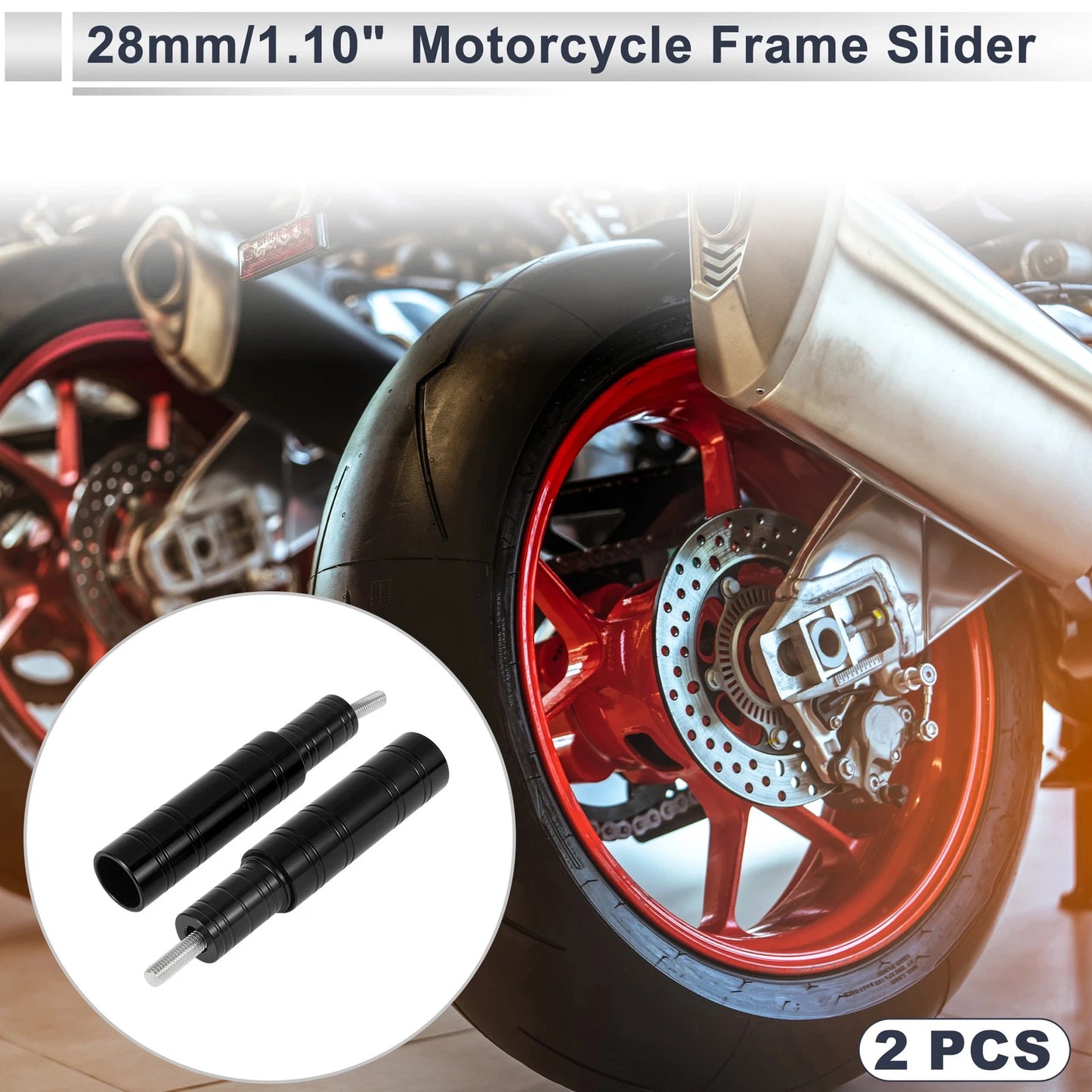 Bolt 10.5mm Aluminum Alloy Motorcycle Slider Frame 2 x Set