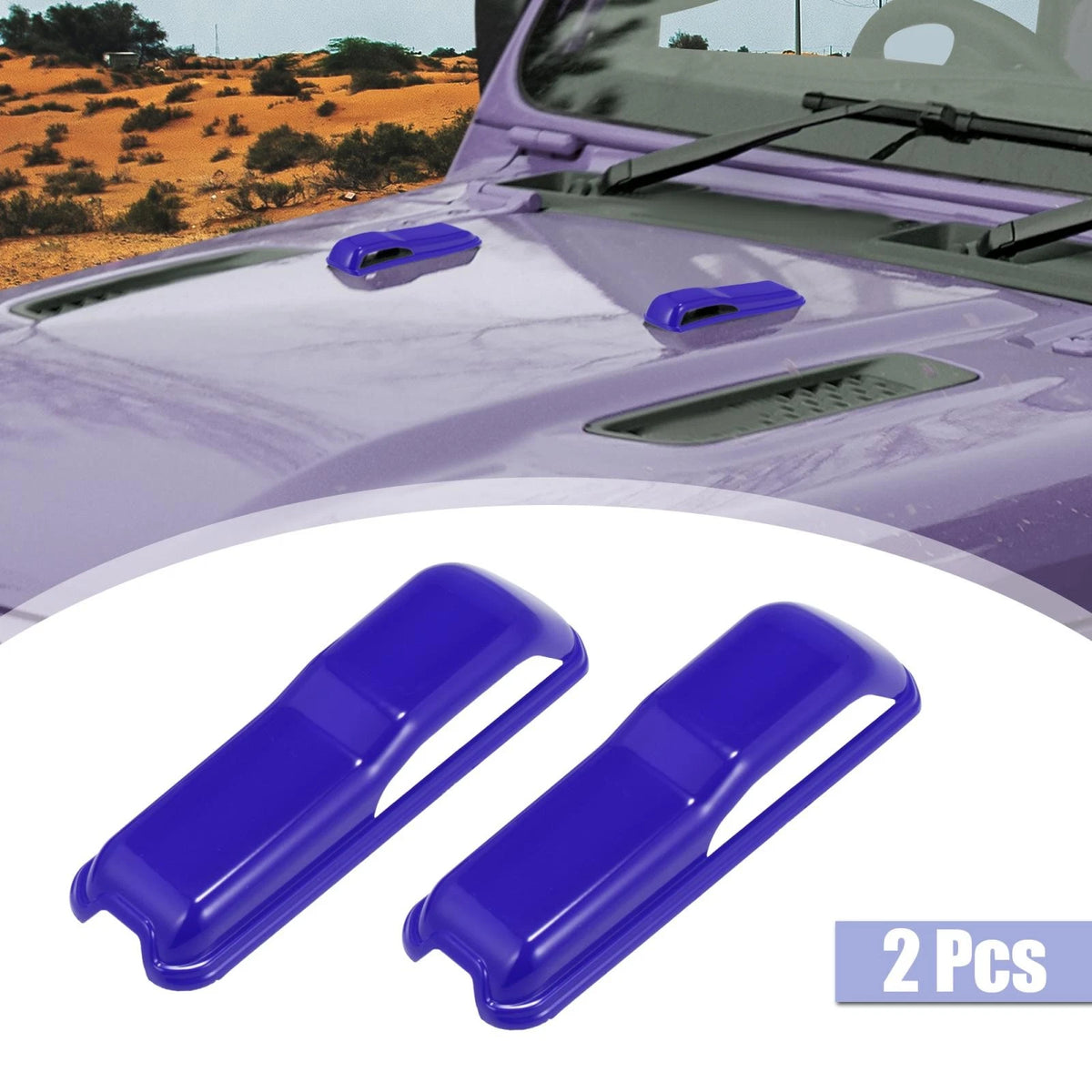 Blue Engine Hood Hinge Covers for Jeep Wrangler JL JLU (2018-2021)