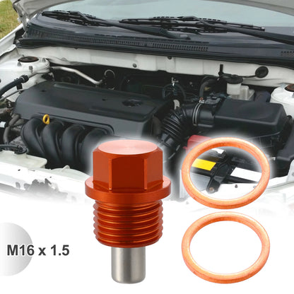 M16 x 1.5 Magnetic Oil Drain Plug for Car Sump Cap Aluminium with Gaskets