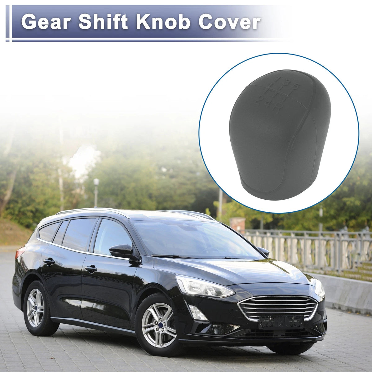 Grey Silicone 5-Gear Manual Gear Shift Knob Cover for Ford C-Max (07-21)