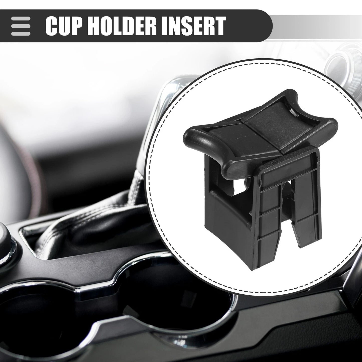 Cup Holder Insert for Toyota Camry (2012-2017) Plastic Black