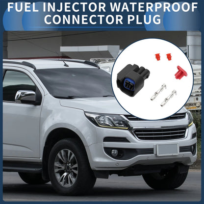 2 Pin Fuel Injector Waterproof Connector Plug for Chevrolet Black