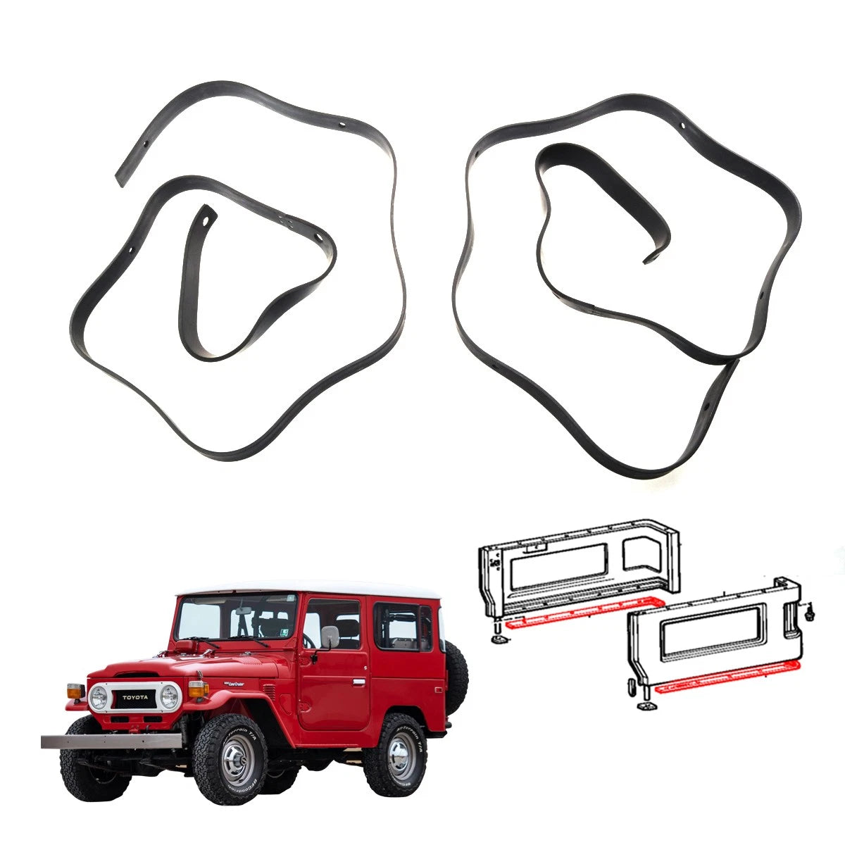 Rear Upper Side Panel Set for Toyota Land Cruiser BJ40 BJ41 FJ40 1969-1986